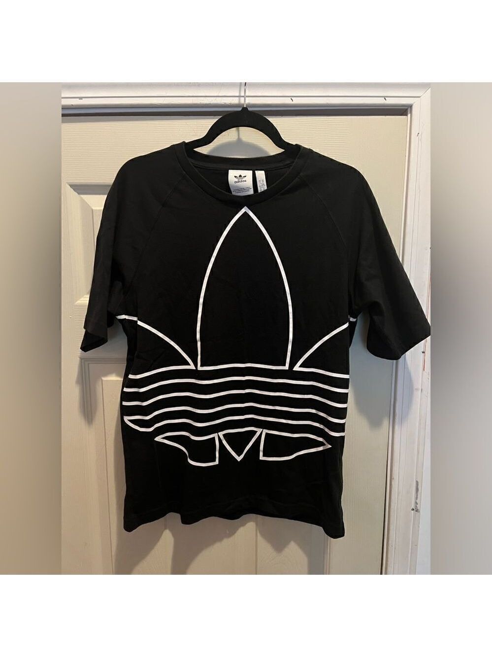 Adidas Originals Big Trefoil Outline T-shirt- GE6229 - Black/White